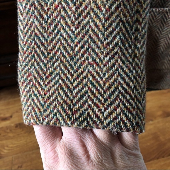 Vintage holiday wool chevron print full button blazer in size S - Picture 5 of 11